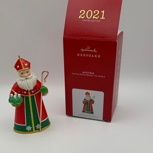 Hallmark Austria Santa Ornament in Red and Green